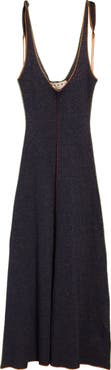 Marni Sleeveless Tie Strap Knit Maxi Dress