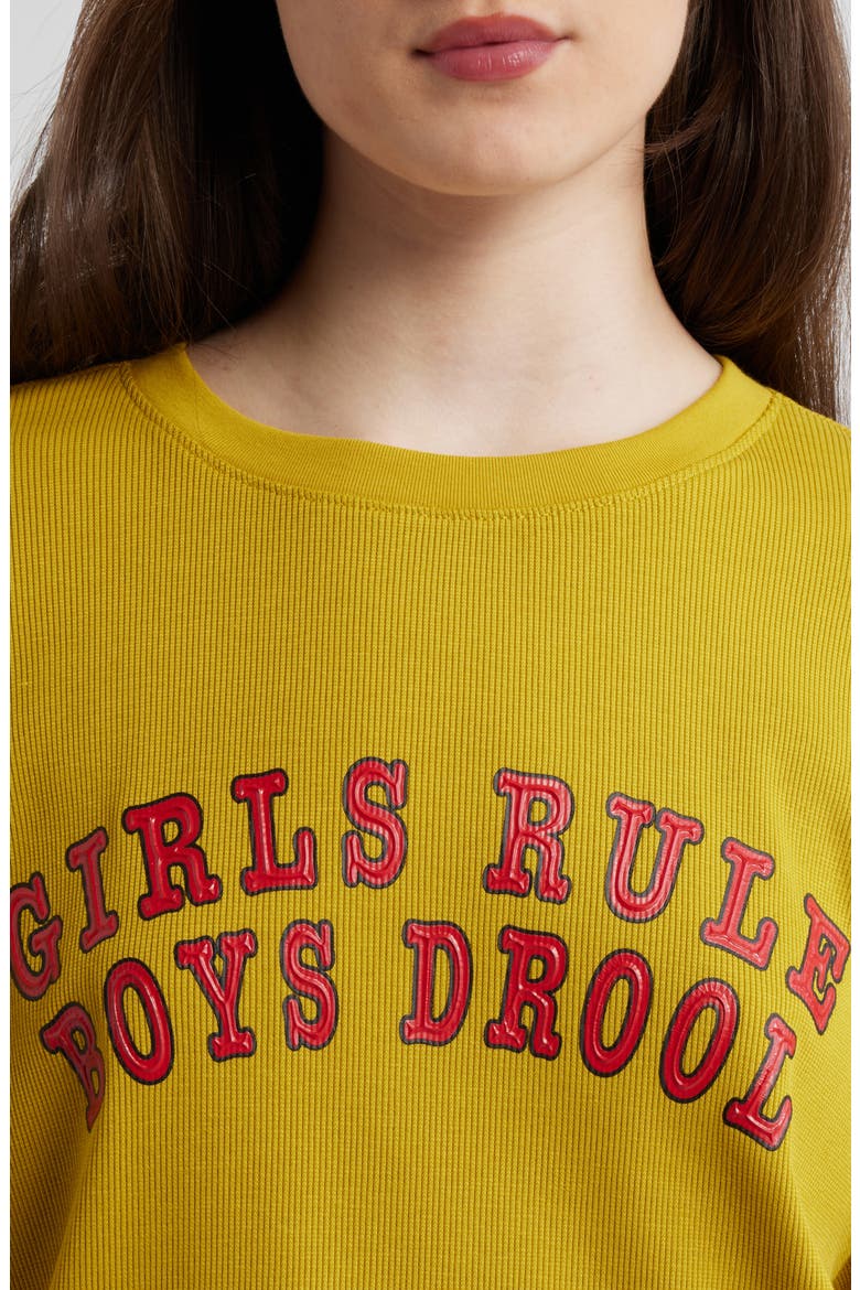 Girls Rule Boys Drool Graphic T-Shirt, Alternate, color, YELLOW