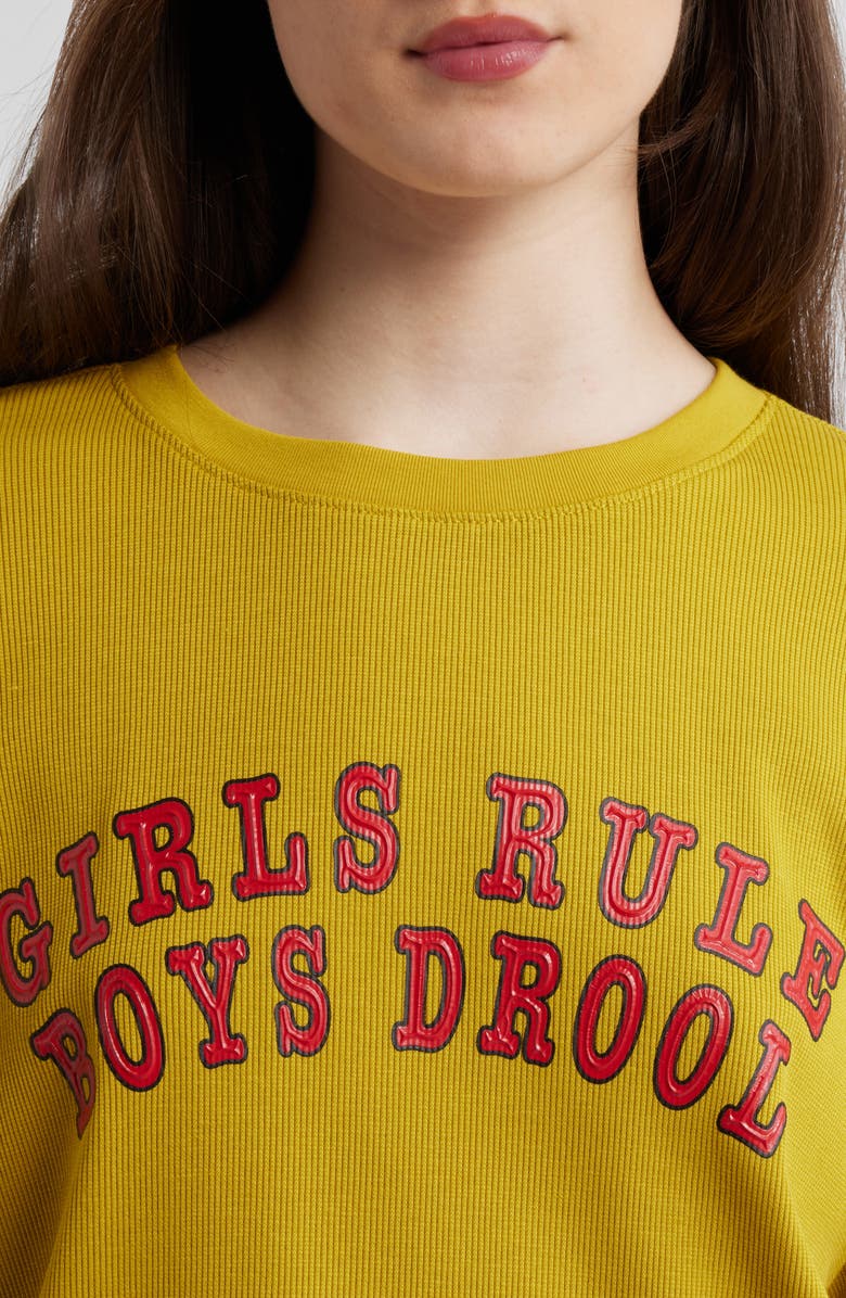 BOYS LIE Girls Rule Boys Drool Graphic T-Shirt, Alternate, color, Yellow