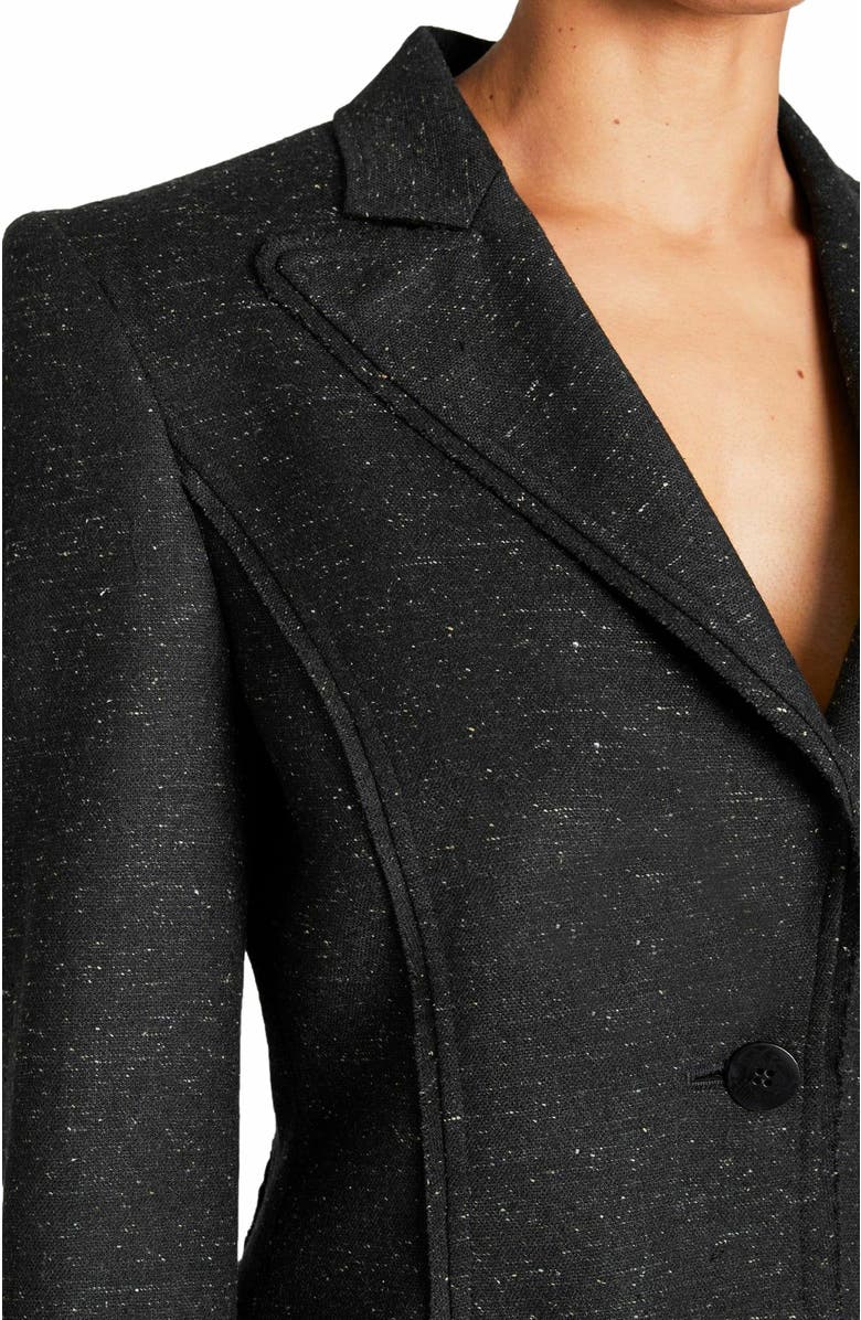 Santorelli JESS Single Button Jacket in Charcoal Wool Donegal, Alternate, color, 
