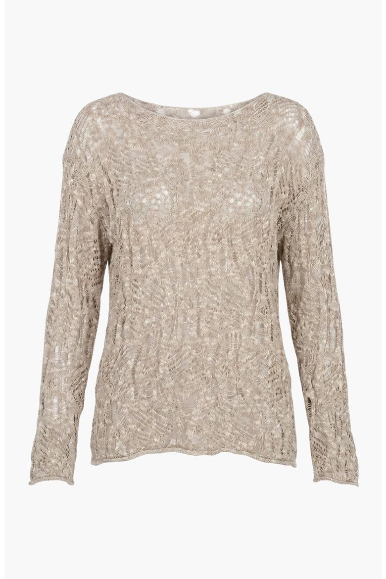 Open Knit Pullover Sweater, Alternate, color, Gray