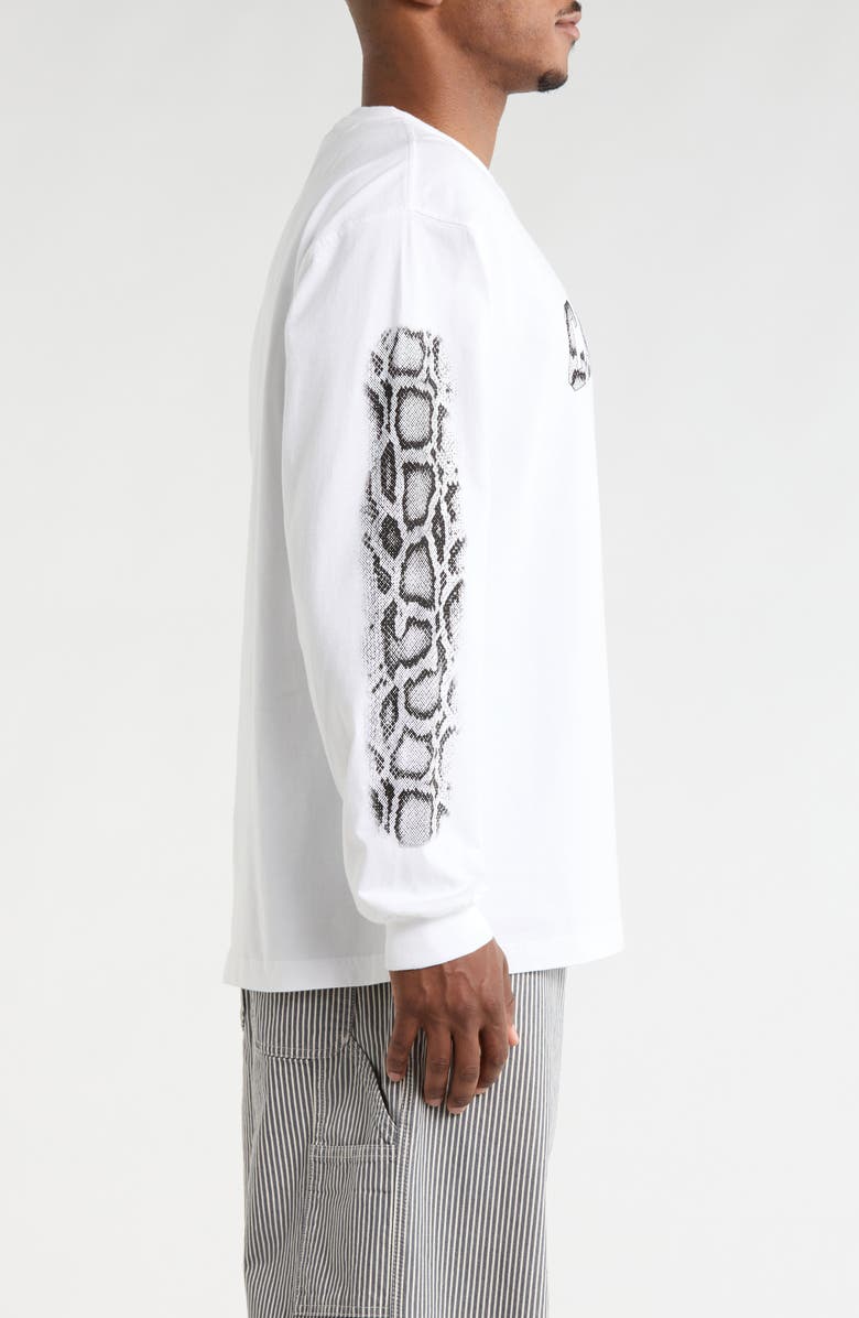 Carhartt Work In Progress Camo Logo Long Sleeve Organic Cotton T-Shirt, Alternate, color, White