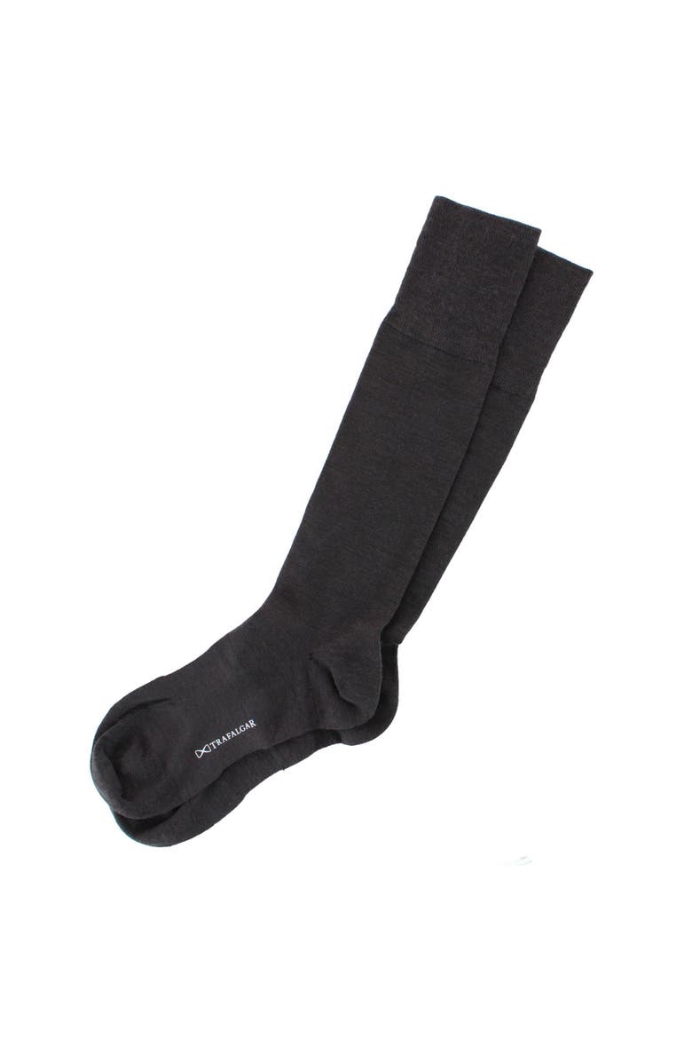 Chevalier Solid Over-The-Calf Pima Cotton Socks, Alternate, color, Charcoal
