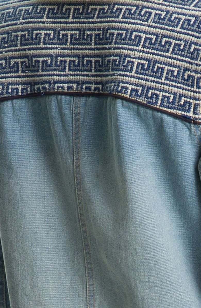 Free People Faux Shearling Lined Denim Coat, Alternate, color, 