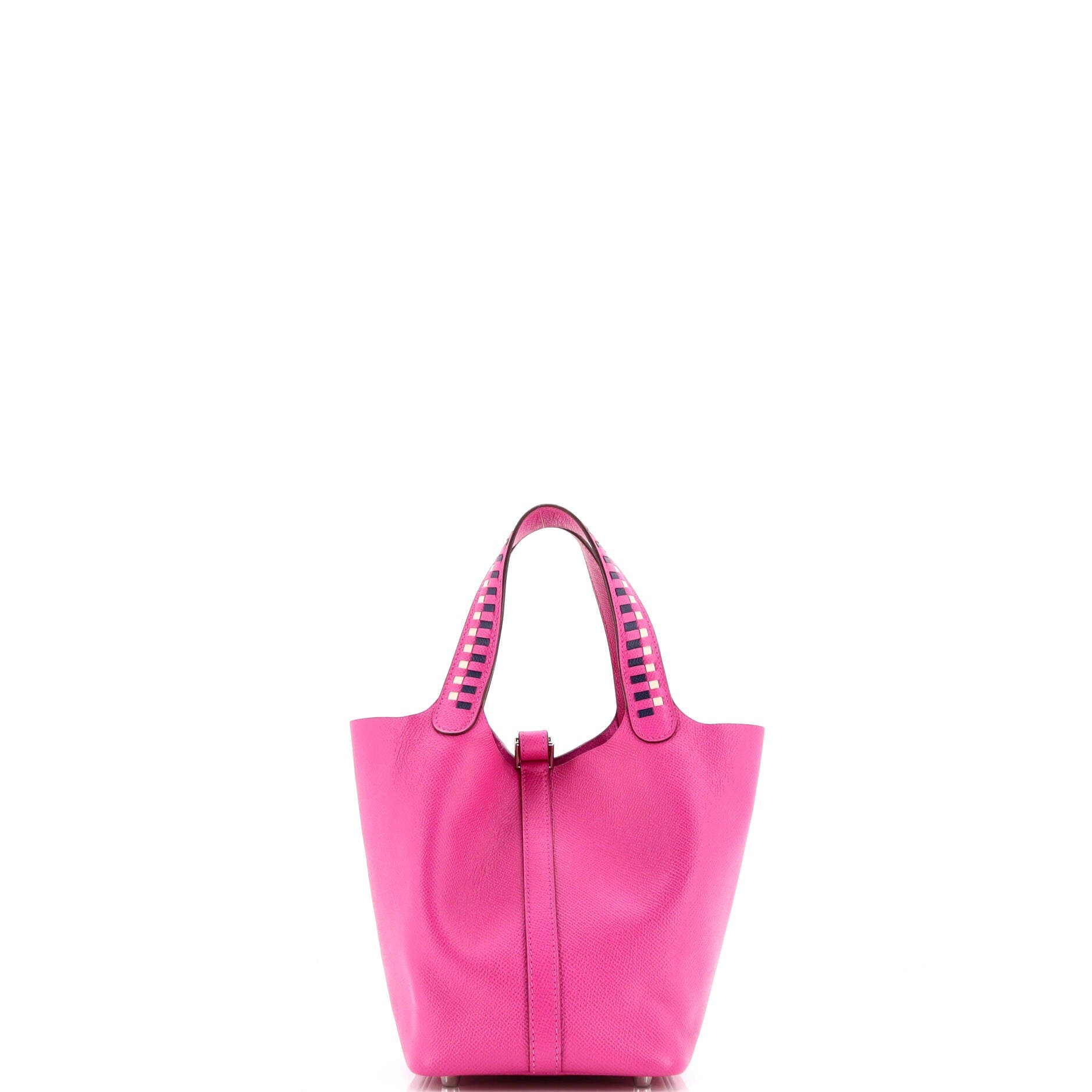 Pre-Owned Hermes Picotin Lock Bag Tressage Epsom PM, Alternate, color, Magnolia/Bleu Saphir/Craie