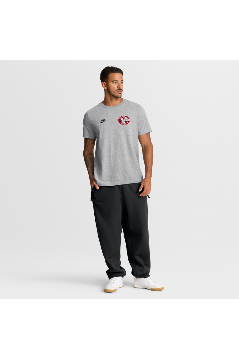Men's Nike Heather Gray Cincinnati Reds Cooperstown 2-Hit T-Shirt, Alternate, color, Heather Gray