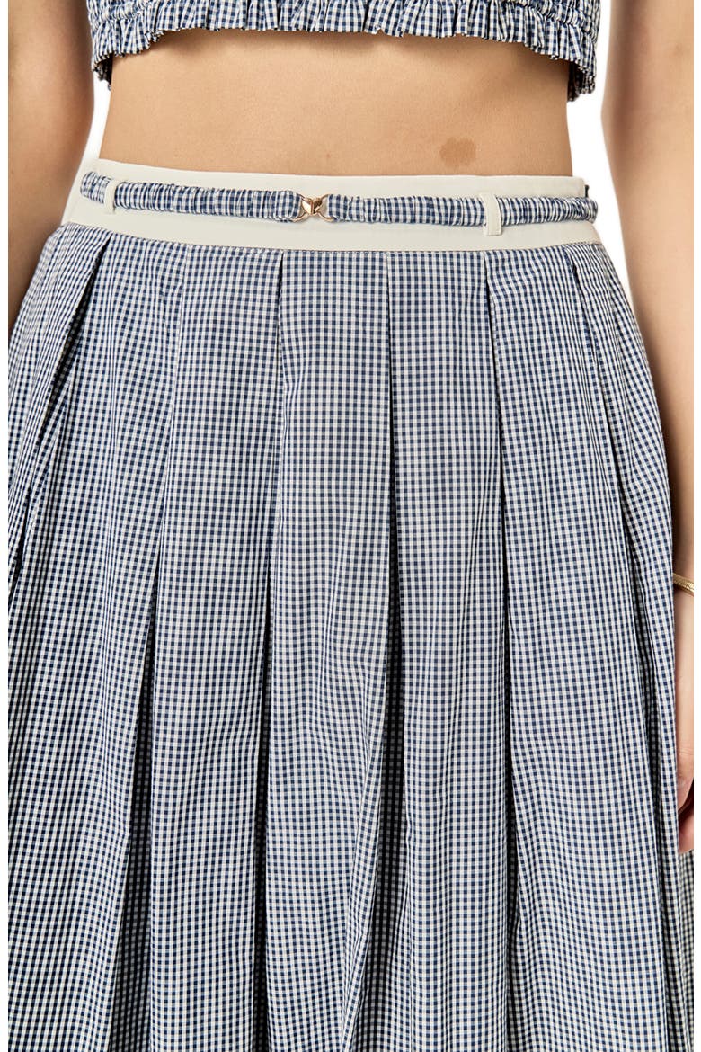 Colorblock Plaid Maxi Skirt, Alternate, color, BLUE