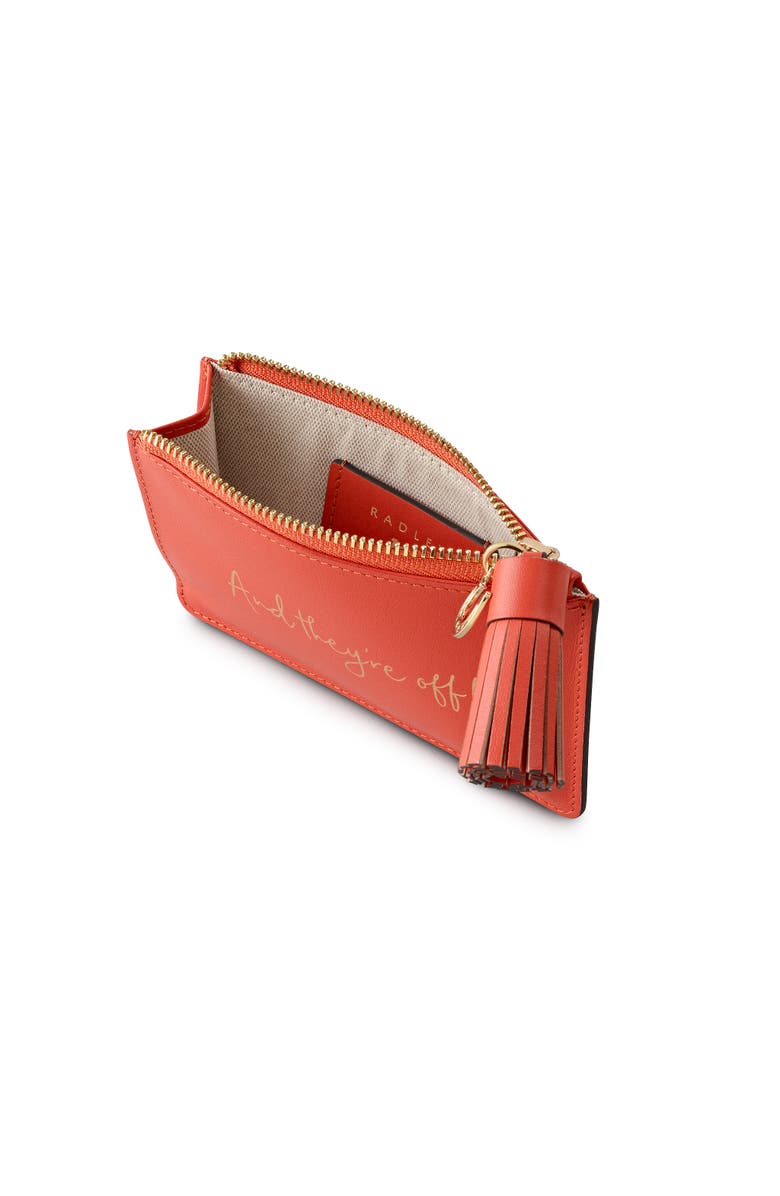 Radley Kentucky Derby Spring 2026 Slogan And They're Off Small Ziptop Coin Purse, Alternate, color, Lobster