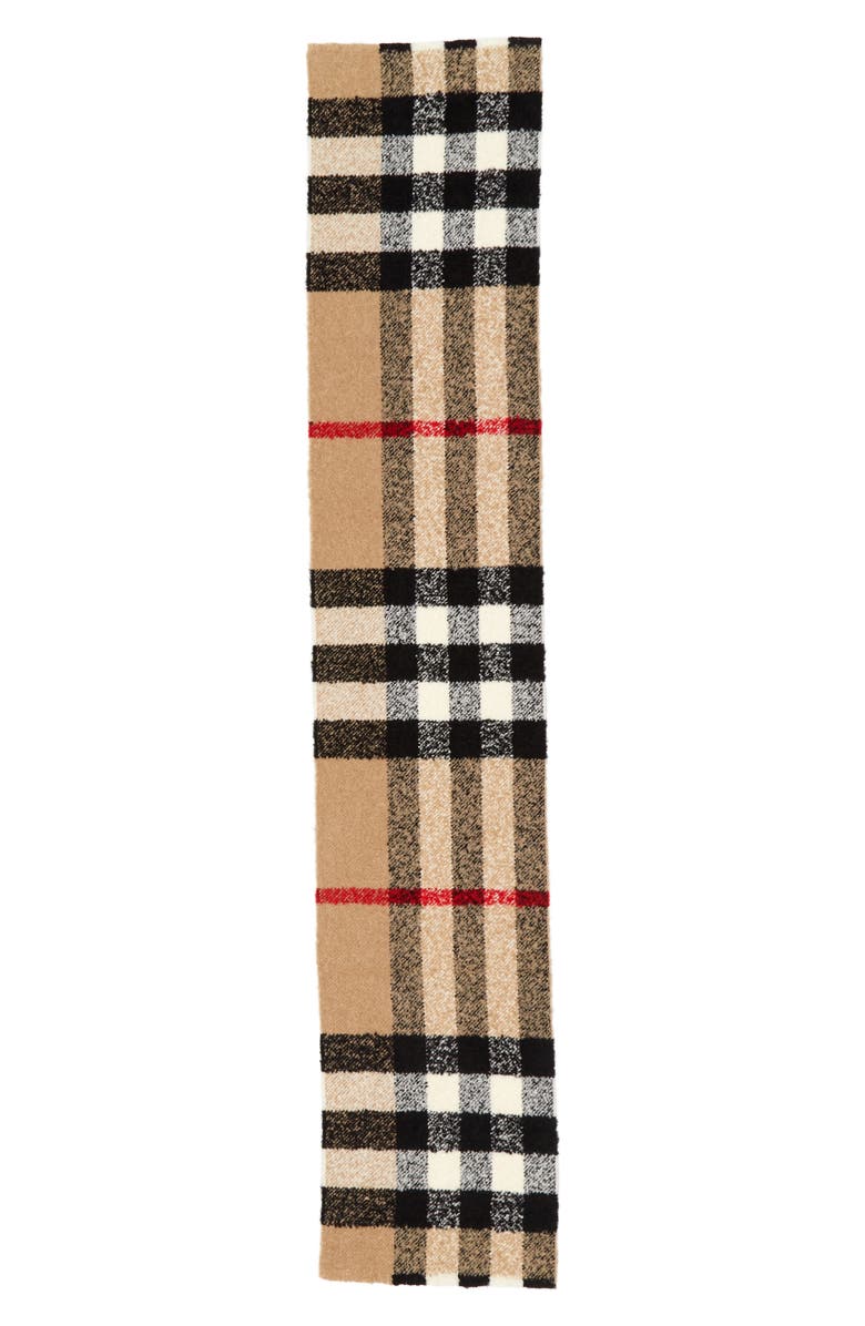 Burberry Mega Check Cashmere, Wool & Silk Bouclé Scarf, Main, color, 