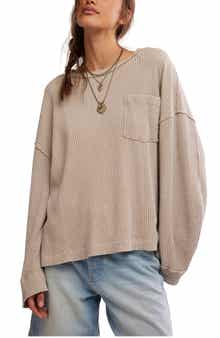 Free People Cotton Thermal Knit Top