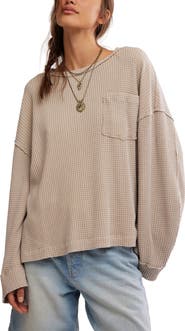 Free People Cotton Thermal Knit Top