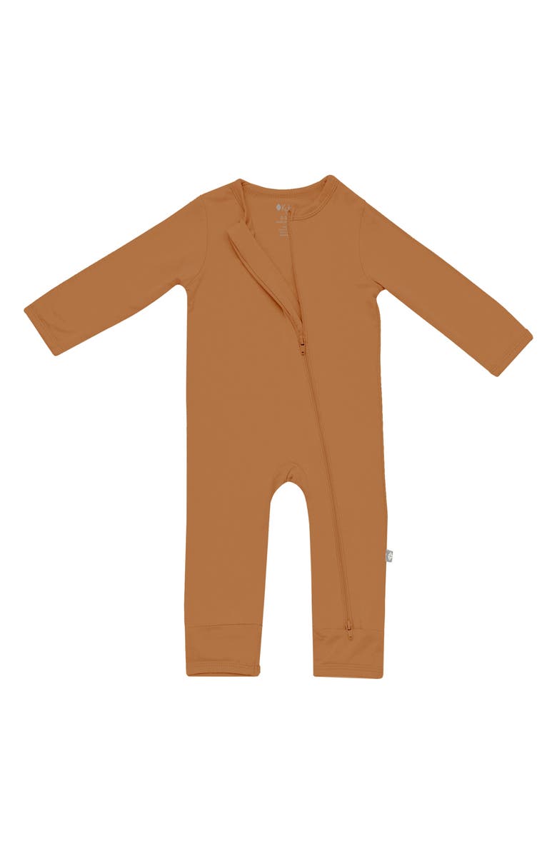 Kyte BABY Zip-Up Romper, Alternate, color, Nutmeg