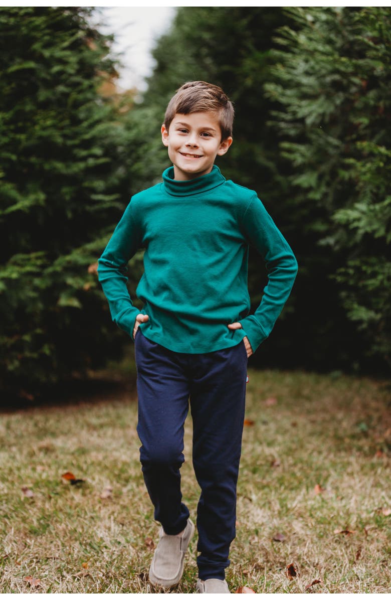 CITY THREADS Boys and Girls Soft Cotton Turtleneck, Alternate, color, Black