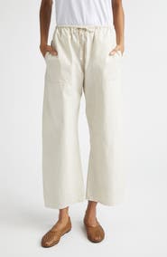 LESET Kyoto Cotton Drawstring Utility Crop Pants