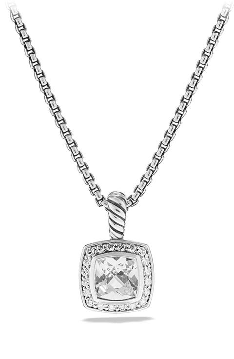 Petite Albion® Halo Cushion Pendant Necklace
