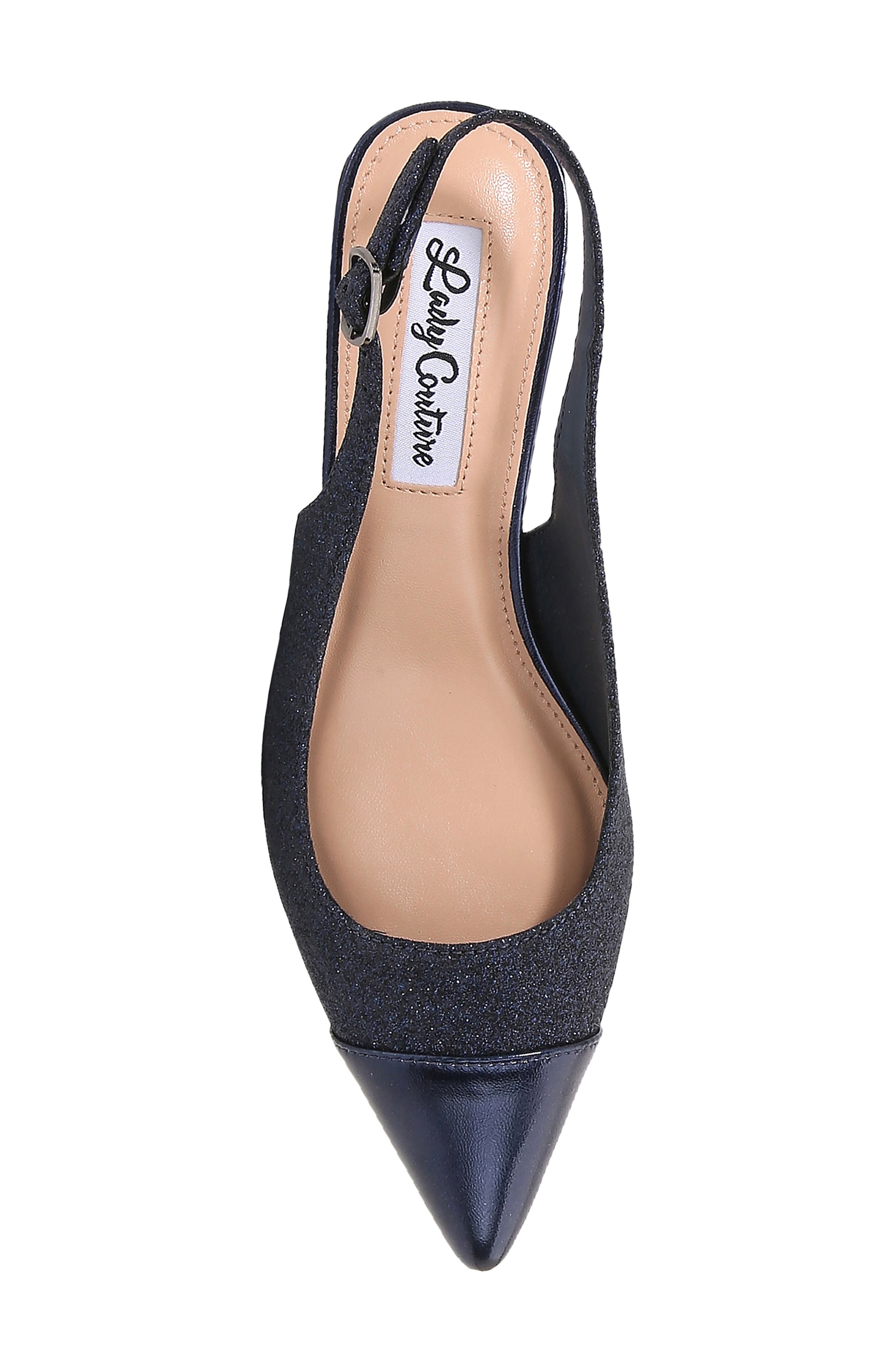 Saphire Pointed Toe Slingback Pump, Alternate, color, NAVY