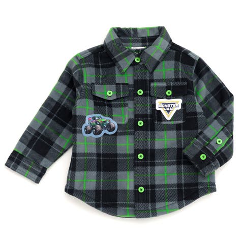 Grave Digger Button Front Shacket