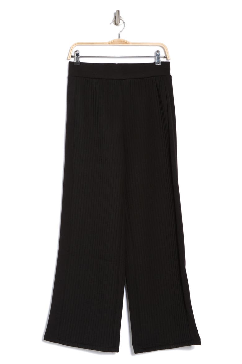 Ribbed Pull-On Pants, Alternate, color, BLACK