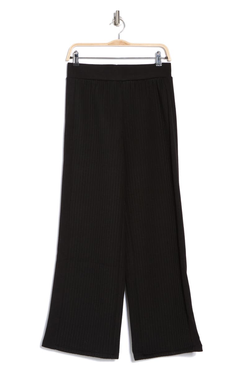 T Tahari Ribbed Pull-On Pants, Alternate, color, Black