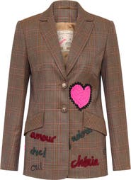 Maison Common Embroiderd Glencheck Jacket