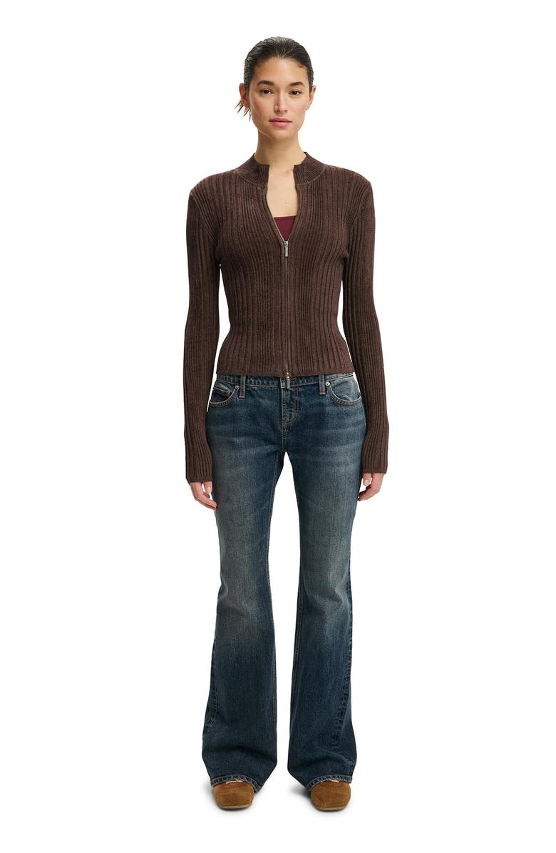 Cotton On Women's Variegated Rib Zip Through, Alternate, color, American Oak