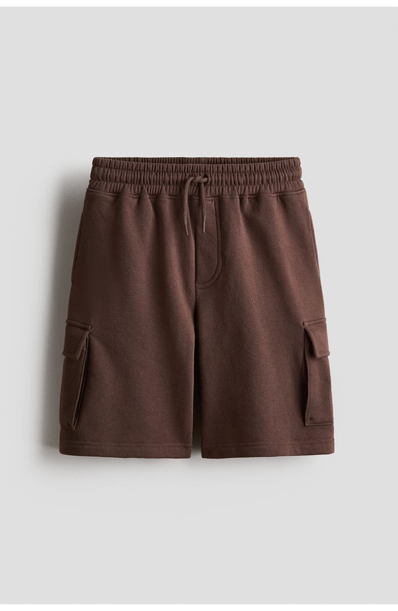 H&M Cargo Sweatshorts, Main, color, Dark Brown