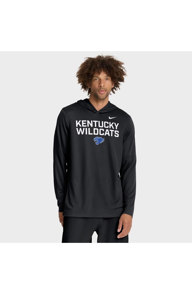 Nike Men's Nike Black Kentucky Wildcats 2025 Sideline Performance Long Sleeve Hoodie T-Shirt, Main, color, Black