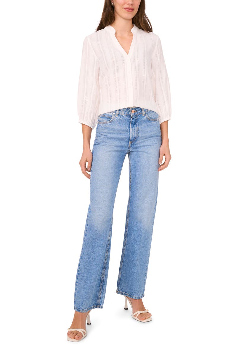 Cotton Button-Up Top, Alternate, color, BRIGHT WHITE