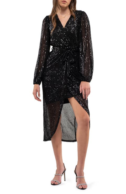 Sequin Long Sleeve Dress