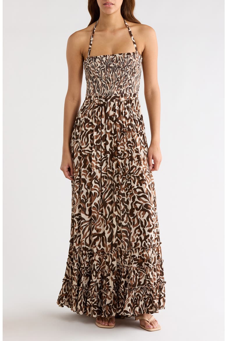 elan smocked maxi dress Elan One Shoulder Smocked Maxi Dress