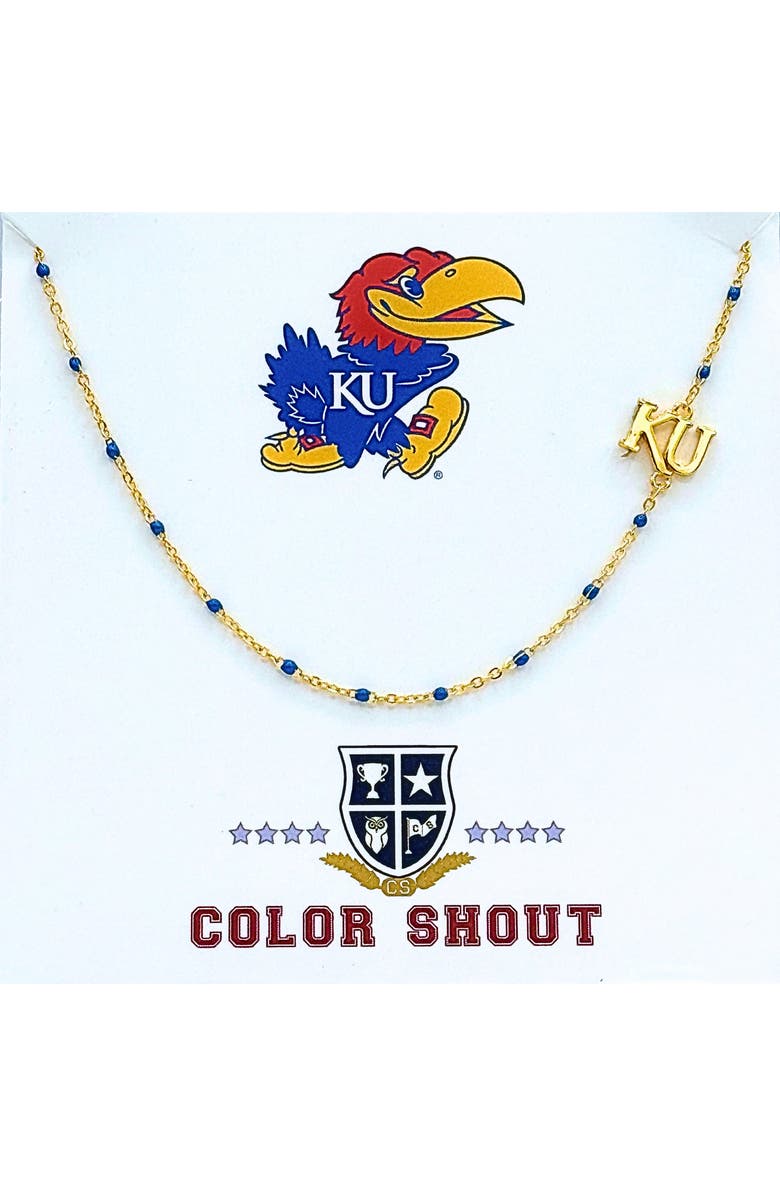 Color Shout Kansas University Side Necklace, Main, color, Yellow Gold