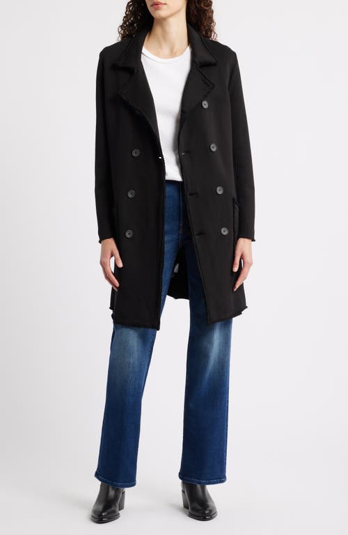 Frank & Eileen Tipperary Fringe Detail Cotton Coat In Black