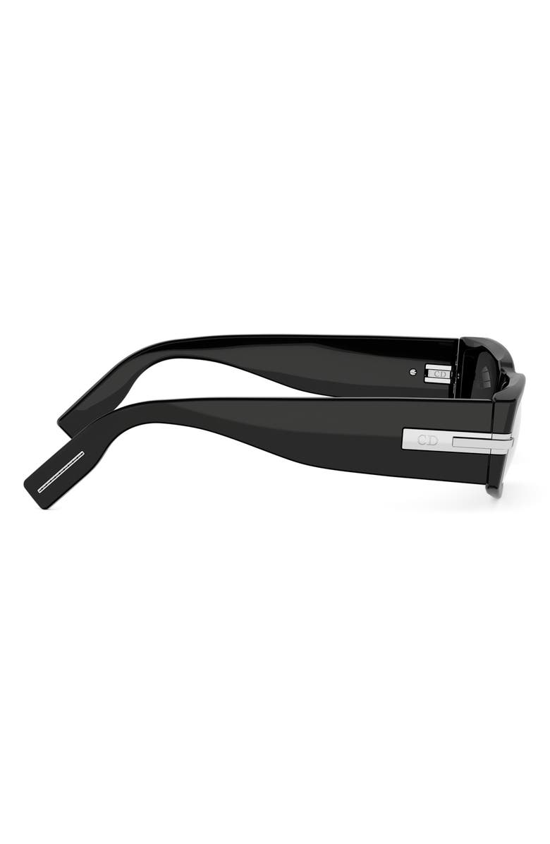 DIOR BlackSuit XL S5I 55mm Rectangular Sunglasses, Alternate, color, Shiny Black / Smoke