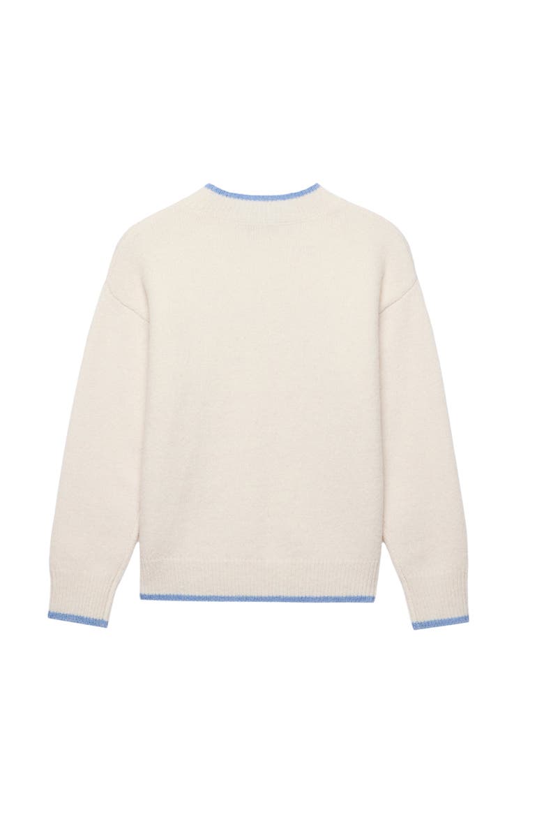 Iconic Embroidered Knit  Sweater, Alternate, color, Cream