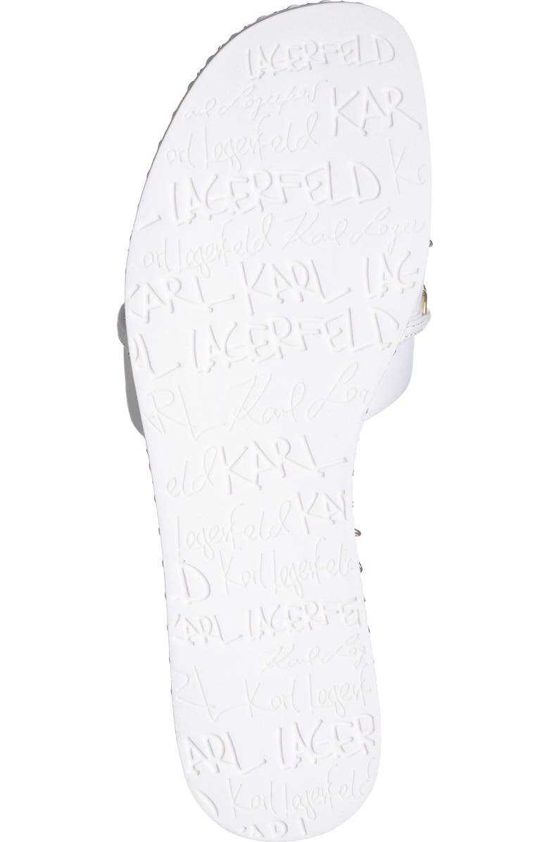 KARL LAGERFELD PARIS Basia Charm Chain Slide Sandal, Alternate, color, White/ Gold