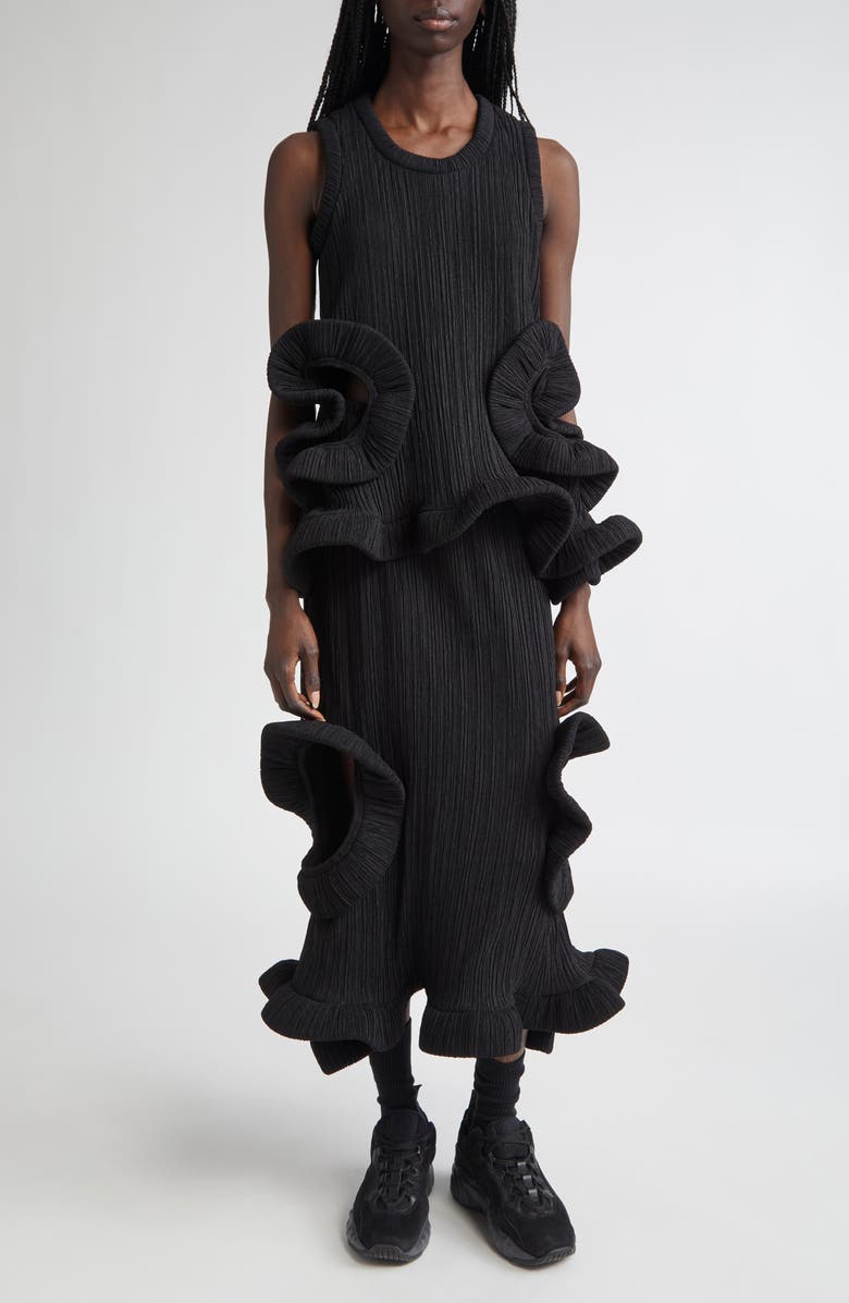 MELITTA BAUMEISTER Foam Ruffle Hole Pleated Top, Alternate, color,