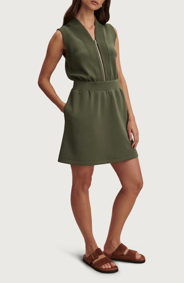 Varley Polyanna Knit Half Zip Dress, Alternate, color, Thyme