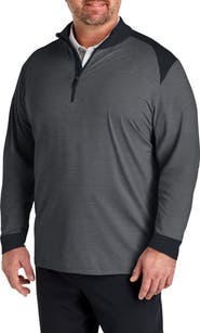 Callaway Big & Tall Soft Touch Colorblocked 1/4-Zip Gold Pullover
