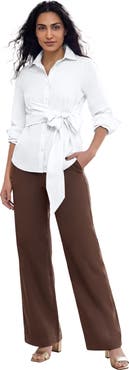 Jessica London Convertible Tie Poplin Shirt