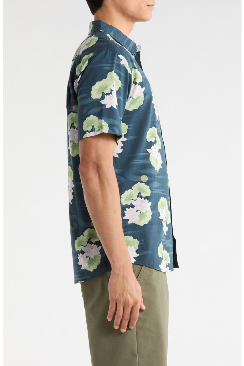 Journey Floral Short Sleeve Button-Up Shirt, Alternate, color, NAVY FLORA