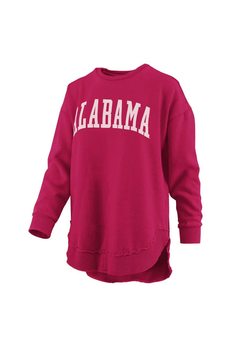 Women's Pressbox  Crimson Alabama Crimson Tide Melange Poncho Vintage Fleece Long Sleeve Pullover Sweatshirt, Alternate, color, Crimson