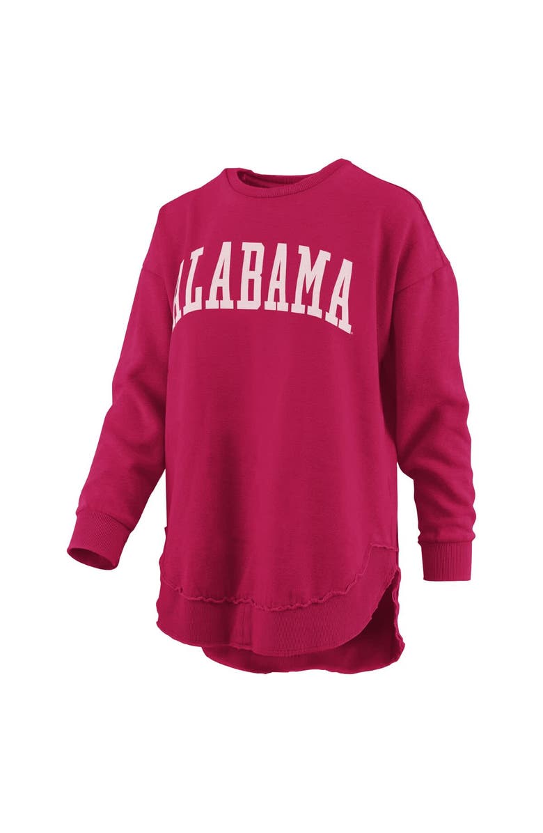 PRESSBOX Women's Pressbox Crimson Alabama Crimson Tide Melange Poncho Vintage Fleece Long Sleeve Pullover Sweatshirt, Alternate, color, Crimson