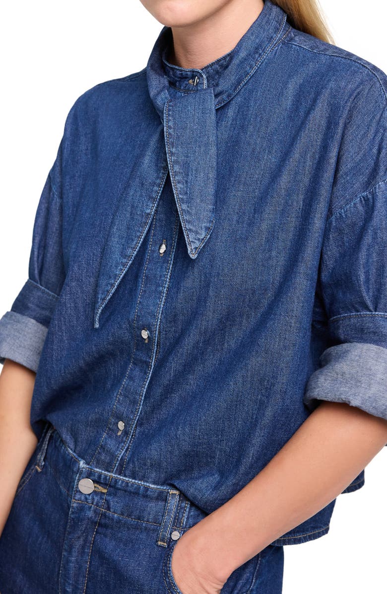 TWP Tie One One Nonstretch Denim Shirt, Alternate, color, Dark Stone