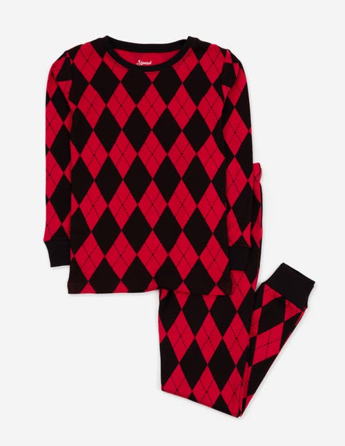 Leveret Kids Two-piece Cotton Matching Family Holiday Pajamas, Argyles & Holiday Prints In Animal Print