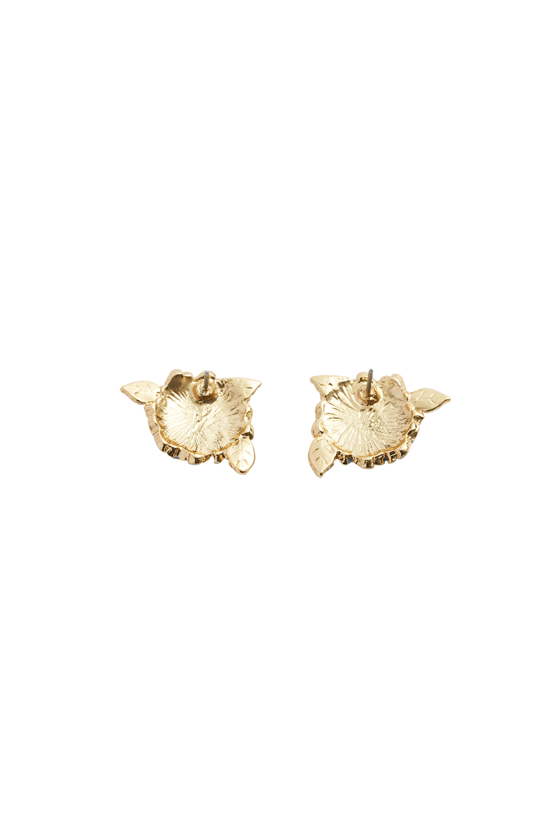 Enamel Hydrangea Earrings, Alternate, color, Multi & Gold