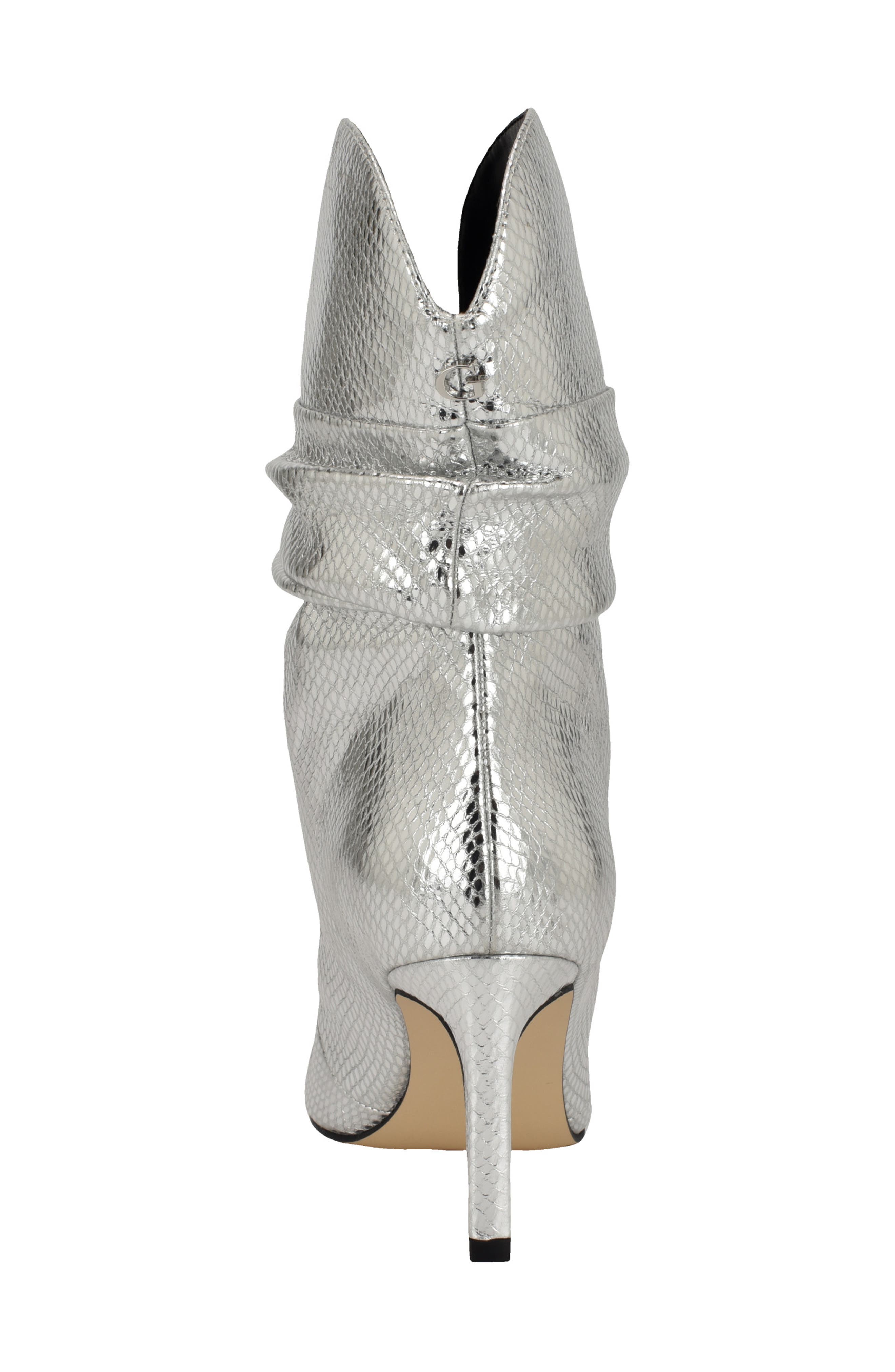 GUESS Narissa 2 Scrunch Stiletto Bootie, Alternate, color, Silver