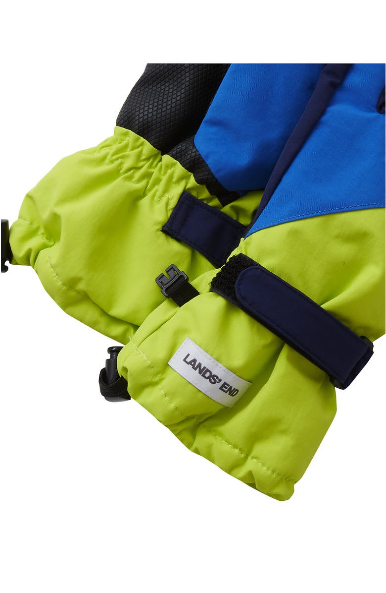 Lands' End Kids Squall Gloves, Alternate, color, Green Primrose/Cobalt