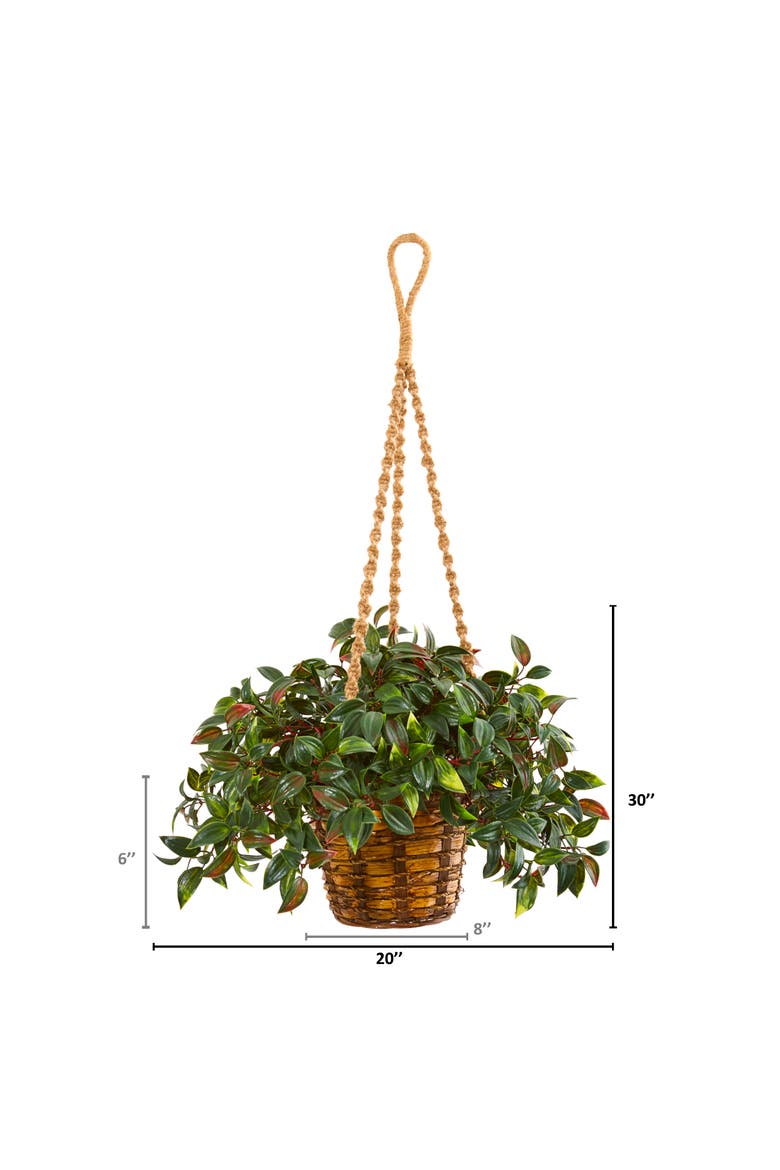 30-in Mini Melon Artificial Plant in Hanging Basket UV Resistant, Alternate, color, Green
