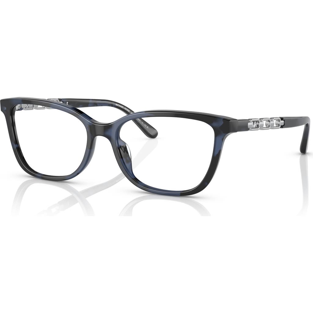 Michael Kors 54mm Rectangle Optical Glasses In Blue