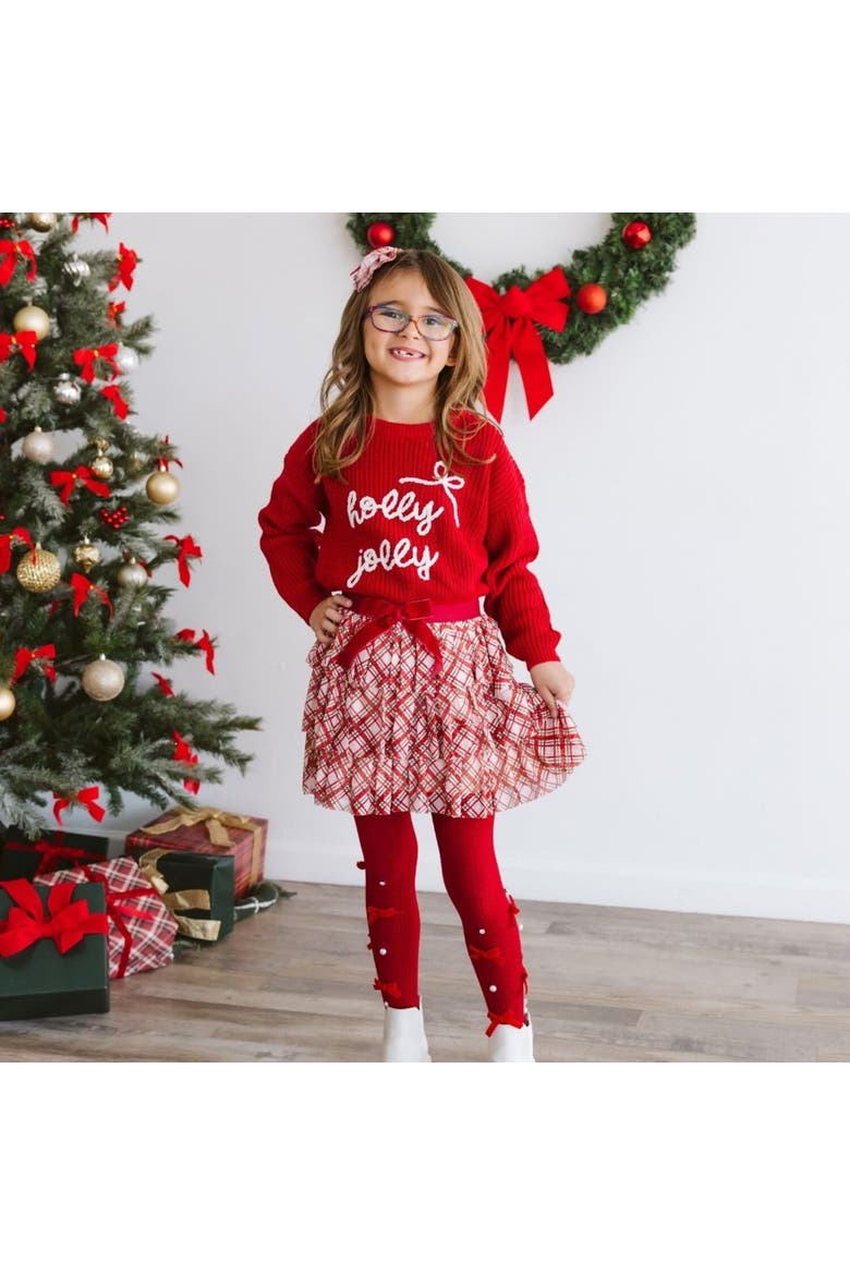 Ruby Red Bedazzled Tights, Alternate, color, Ruby Red